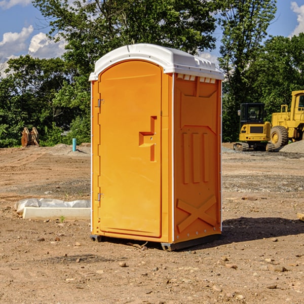 how often are the portable restrooms cleaned and serviced during a rental period in North Fayette